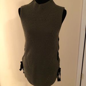 Knit lace up sweater